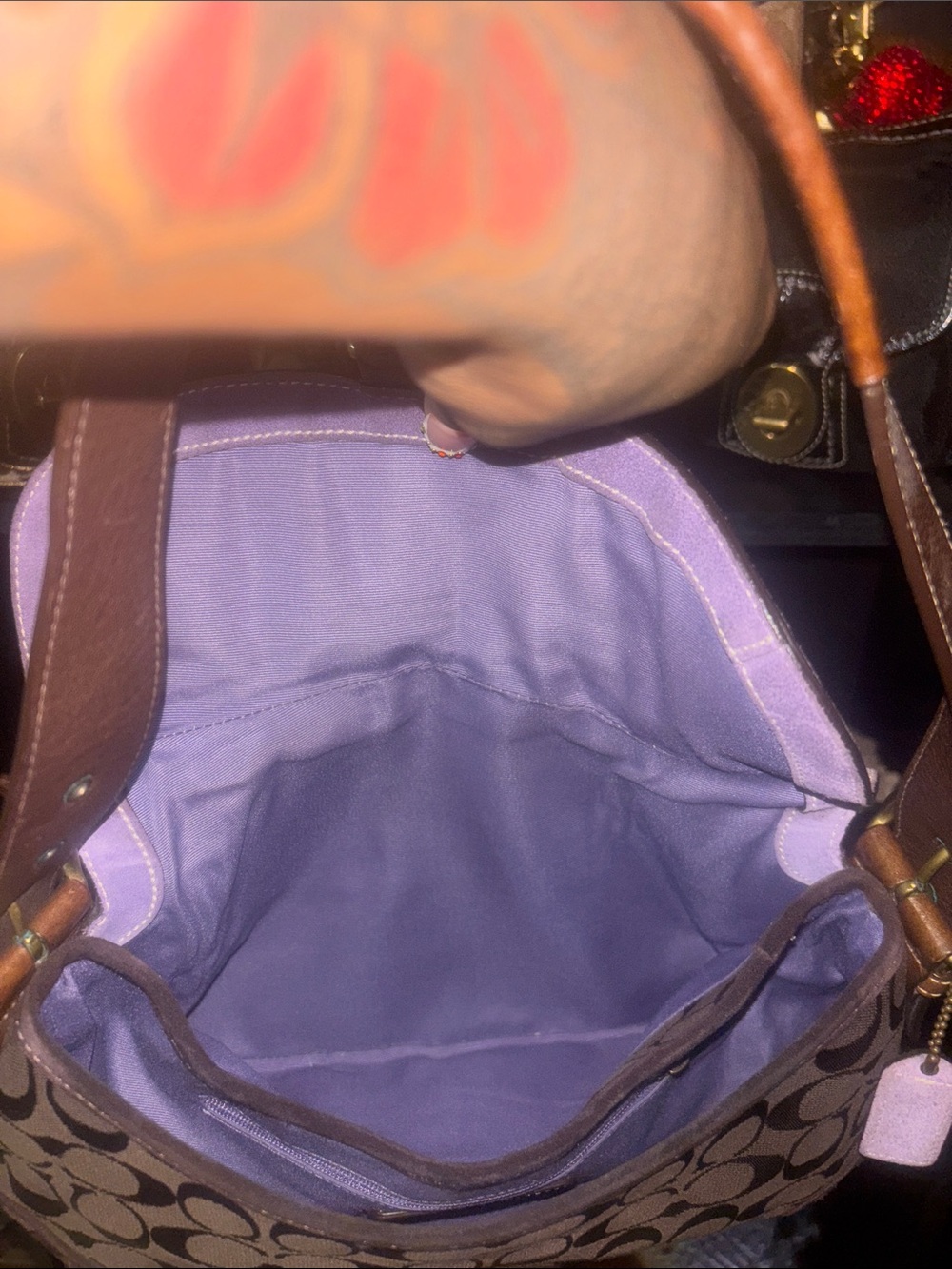 Rare Vintage Coach SoHo Shoulder Bag with Leopard calf hair and Lavender Trim - Picture 7 of 8